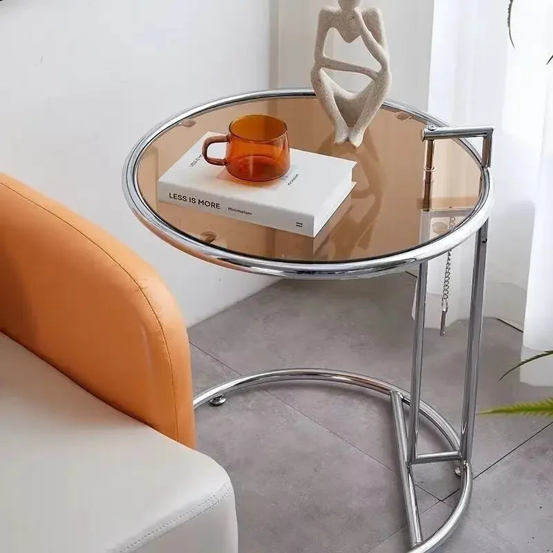 MarbleNest C-Shape Glass Side Table