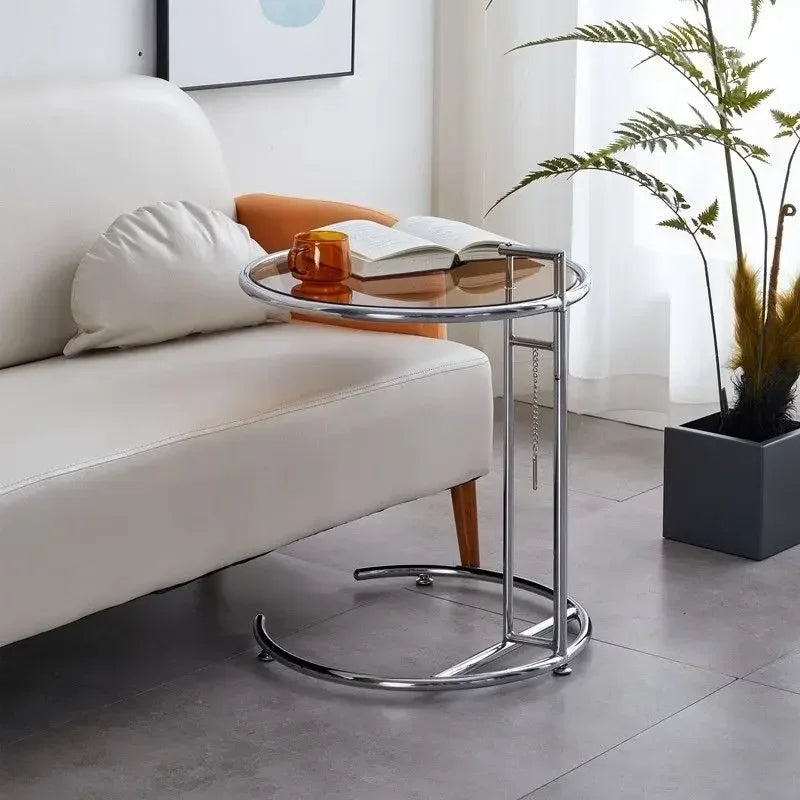 MarbleNest C-Shape Glass Side Table