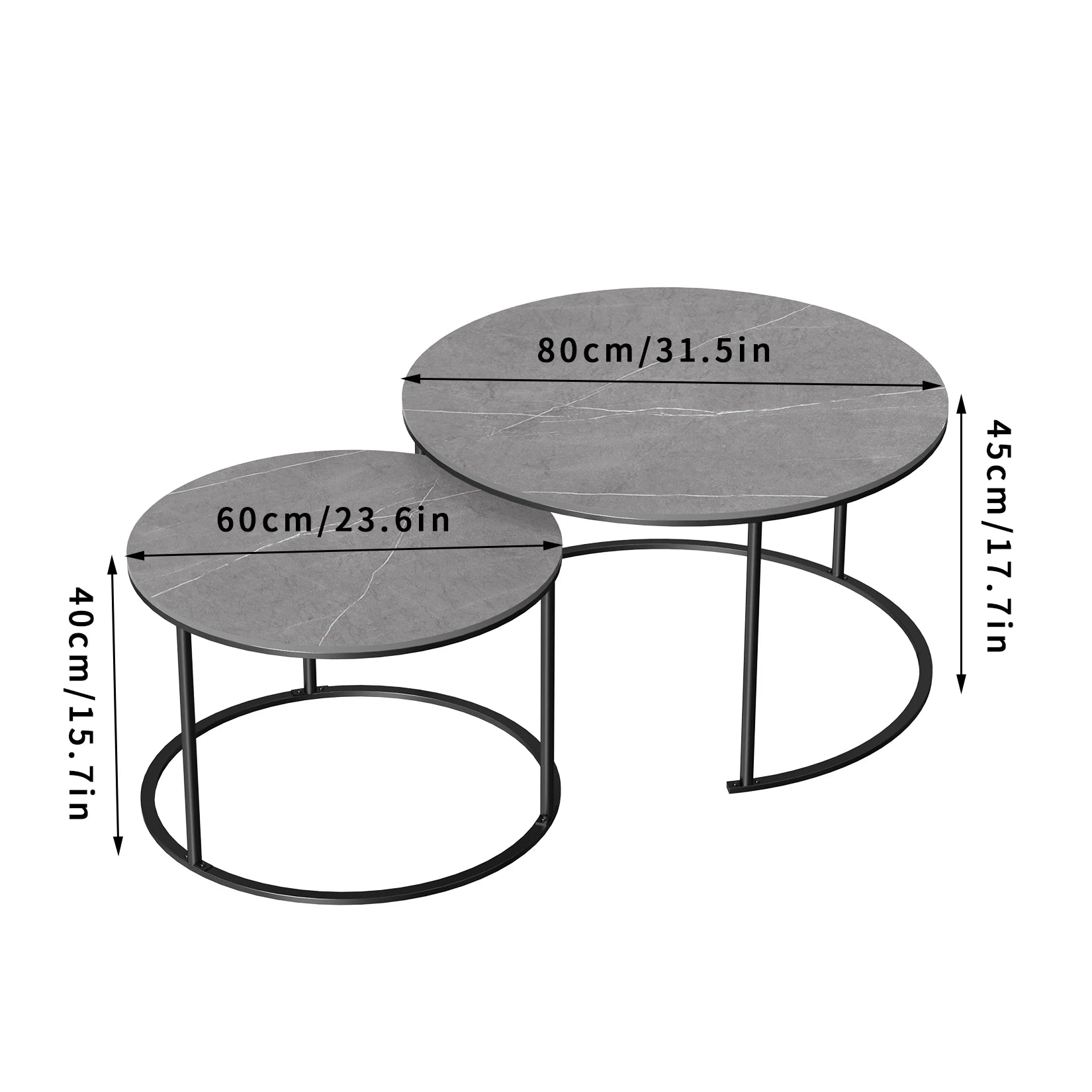 MarbleNest Nesting Marble Coffee Table Set