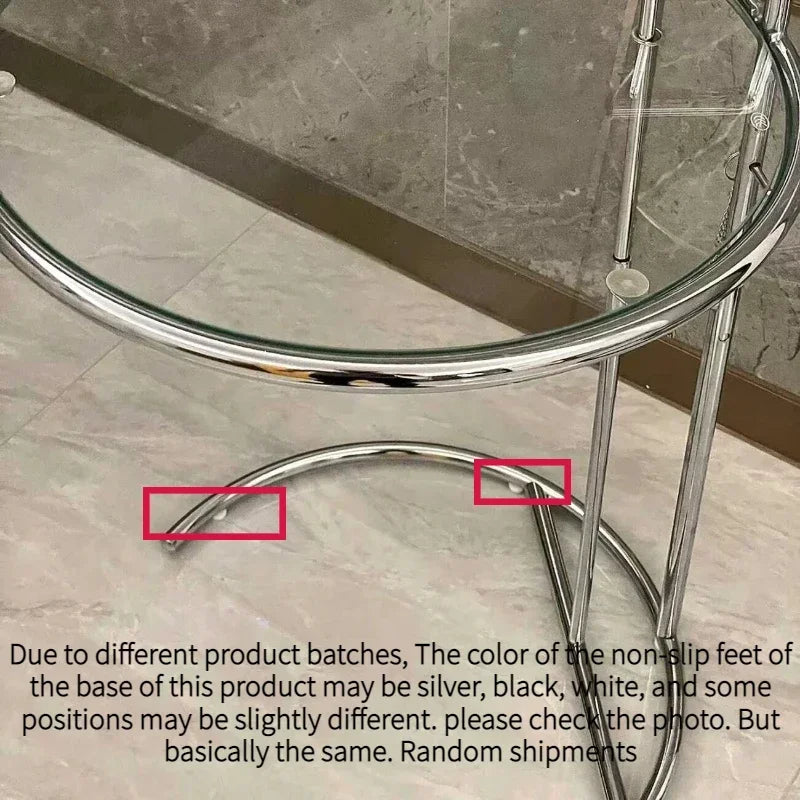 MarbleNest C-Shape Glass Side Table