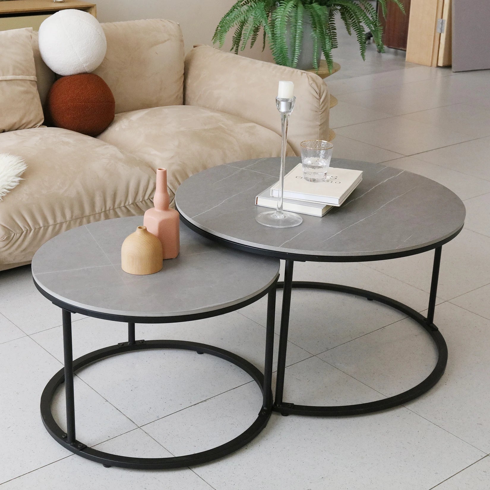 MarbleNest Nesting Marble Coffee Table Set