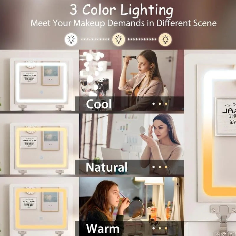 MarbleNest Lighted Makeup Vanity Desk